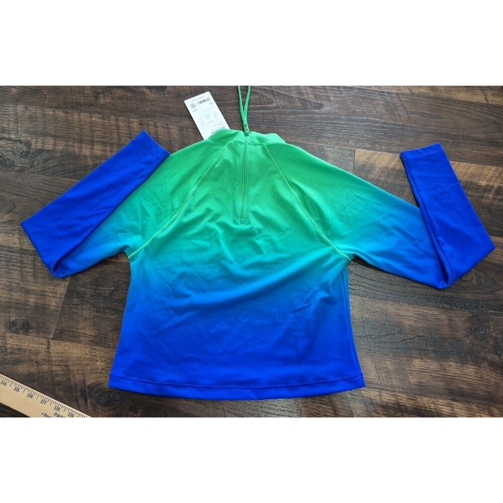 Athleta North Point Crop Rashguard UPF Long Sleeve Swim Shirt M Ombre New - Picture 5 of 11